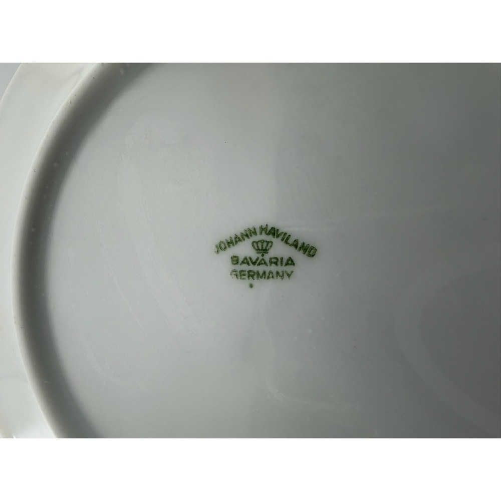 Johann Haviland Bavaria Plates Blue Floral Silver Rim‎ Set of 4 - Picture 3 of 9